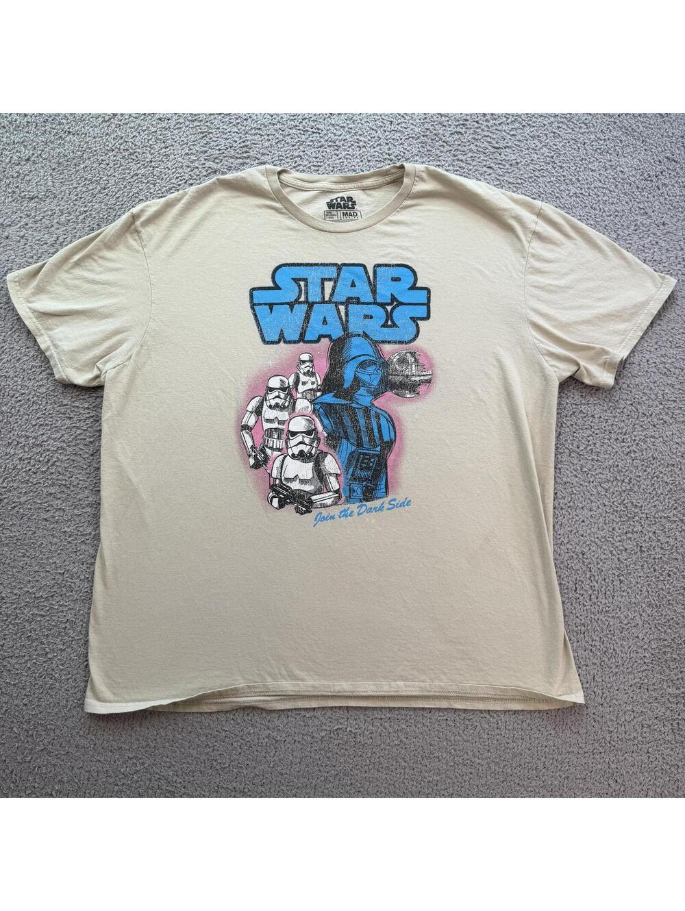 Star Wars Darth Vader Stormtroopers Join The Dark Side‎ T Shirt Mens 2XL Beige